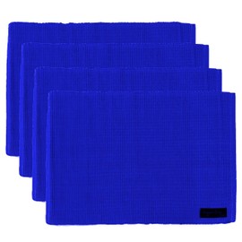 Ragged Rose Set of 4 Cotton Placemats - 27x37 cm Gift-Wrapped Table Place Mats - Ribbed Cotton Indoor & Outdoor Placemats for Living Room, Dining Table, & Kitchen