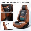 TIEHESYT Leather Car Seat Covers Full Set with Lumbar Support,