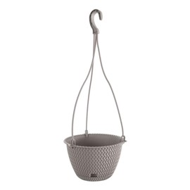Prosperplast Pack of 3 Hanging Planters (3/4.8/4.8 litres) Splofy Round Plastic Grey, Set 3 macetas