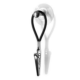 corpus delicti :: Designer Towel Rail Set 2 Pieces: 1 x Black Rubber Towel Hanger and 1 x Suction Cup Button