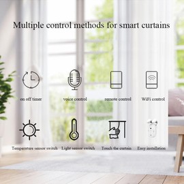 2pcs Automatic Curtain Opener, Bluetooth Remote Control Smart Curtain Motor, Voice Control Switch Motorised Curtain Robot Auto Opener APP with Timer for Google Home