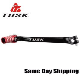 Tusk Folding Shift Lever Black/Red Tip For Honda & Yamaha