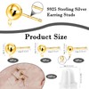 36Pcs Sterling Silver Earring Posts for Jewelry Making with Loop,3Size