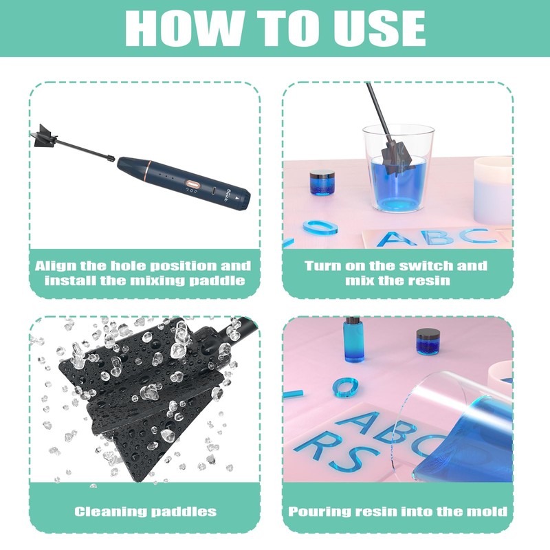 Upgraded Resin Mixer, Handheld Rechargeable Mixer with Minimizing Bubbles,Epoxy Resin