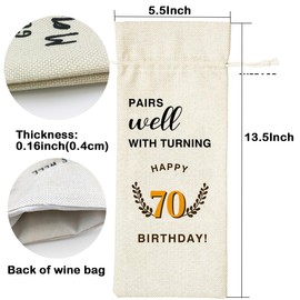 LANBAIHE 70th Birthday Gifts for Her,70th Birthday Gift for Women Men, 70 Years Old Birthday Gifts Wine Bag, 70th Birthday Decorations Party Supplies-1954 Birthday (70 BIRTHDAY)