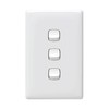 HPM Linea 3-Gang 10 A Switch, White