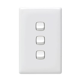 HPM Linea 3-Gang 10 A Switch, White