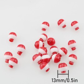 ZZHXSM Fishing Bobber 20PCS Red and White ABS Plastic Snap-on Fishing Floats Bobber Round Buoy Fishing Tackle Accessories 13mm/0.5Inch