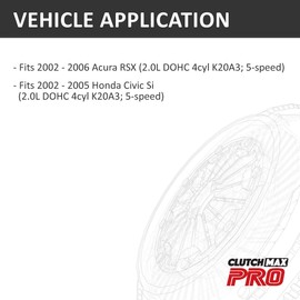 ClutchMaxPRO Performance Stage 2 Clutch Disc Plate with Alignment Tool Compatible with 2002-2006 Acura RSX 2002-2005 Honda Civic Si DC5 K20A3 5 Speed (CPLC54025R1DEAT-08036-ST2)