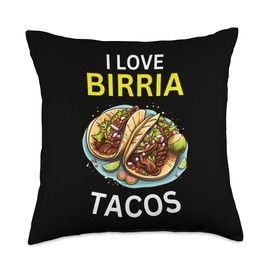 Birria Tacos Gift for Foodies I Love Birria Tacos Trucker Throw Pillow, 18x18, Multicolor