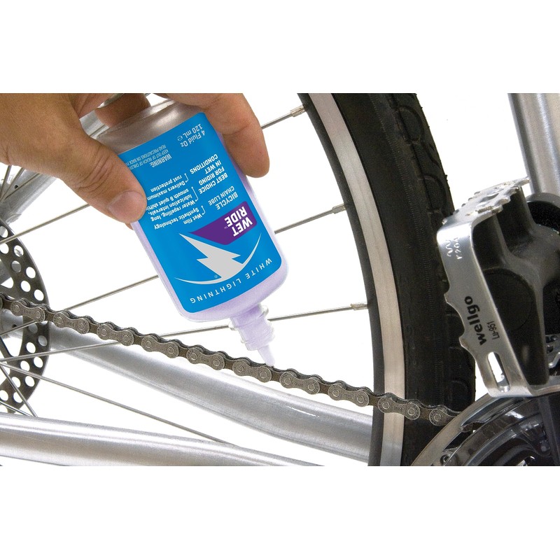 White Lightning Wet Ride Extreme Conditions Heavy Bicycle Chain Lube,