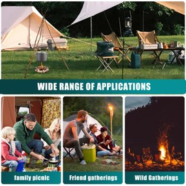 Camping Tripod Board-camping essentials、Turn Branches into Campfire Tripod ，fire pit grill，with Adjustable Chain for Hanging Cookware,Portable Camping Gear