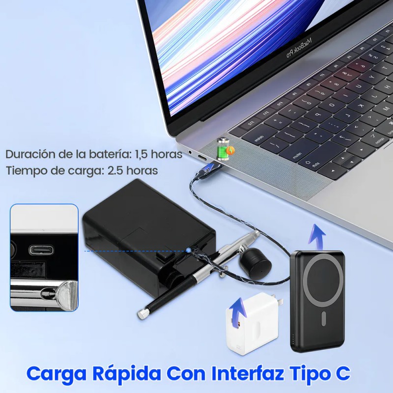 Kit Aerógrafo Doble Acción Multiuso Con Compresor Aire
