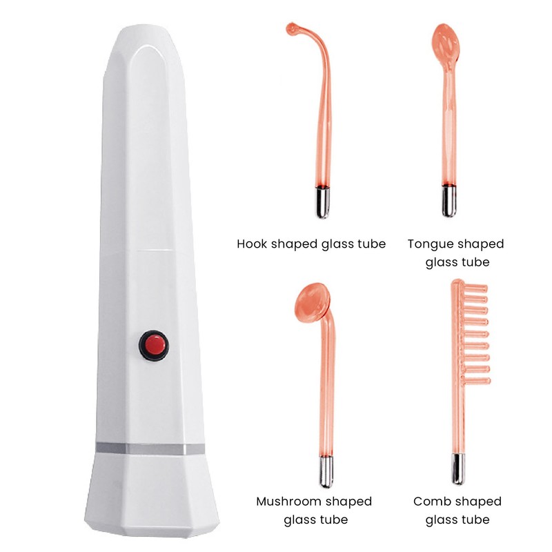 4 Tubes High Frequency Facial Wand Rechargeable Portable Skin Tightening