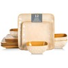 vicrays Ceramic Square 12 Pieces Dinnerware Set - Dinner Plates
