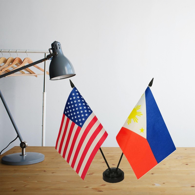 Philippines & US American Friendship Table Flag Display, USA &