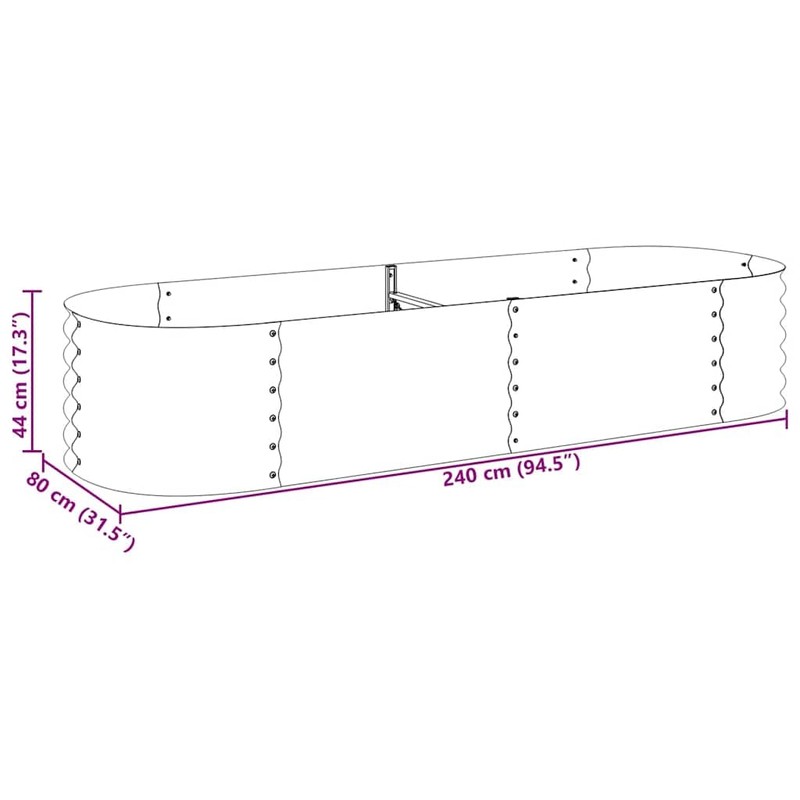 CHARMMA Garden Raised Bed Silver Galvanized Steel Large Durable,Pots &
