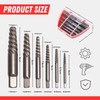 Set of 6 Screw Extractors. Drill Bits for Screws. Extractor