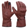 Harssidanzar Winter Motorcycle Gloves,Mens Long Gauntlet Leather Full Finger Touchscreen