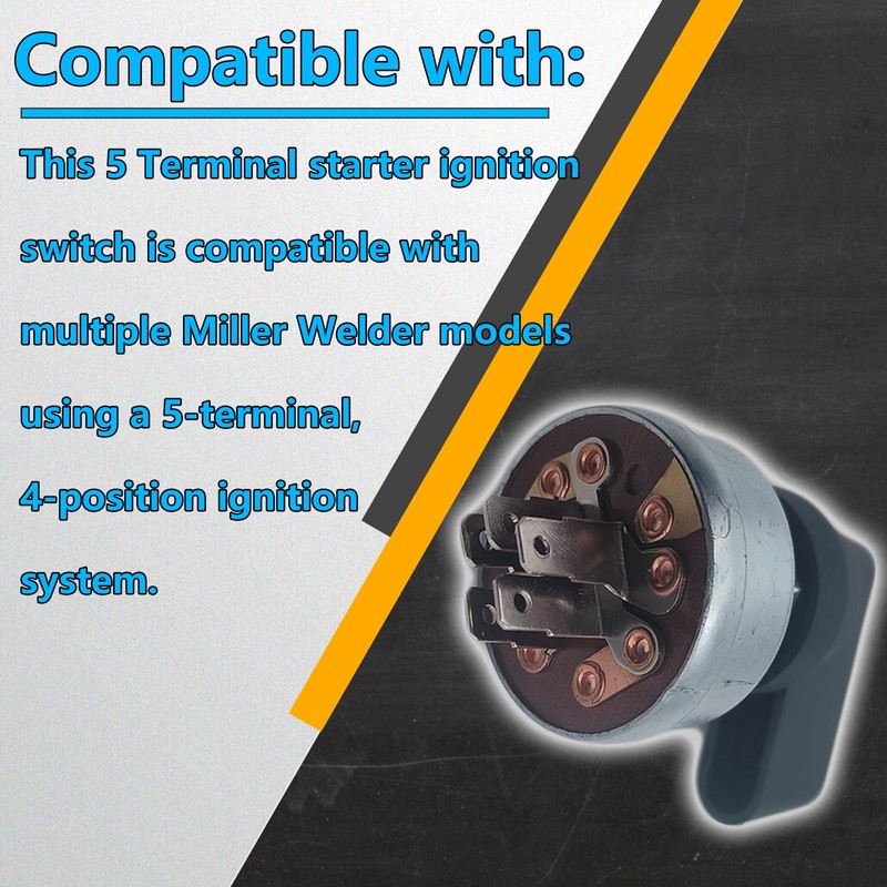HD Switch Starter Ignition Switch, 4 Position, 5 Terminal Replaces