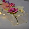Rectangular Floral Centerpiece Clear Acrylic Flower Vase for Dining Table