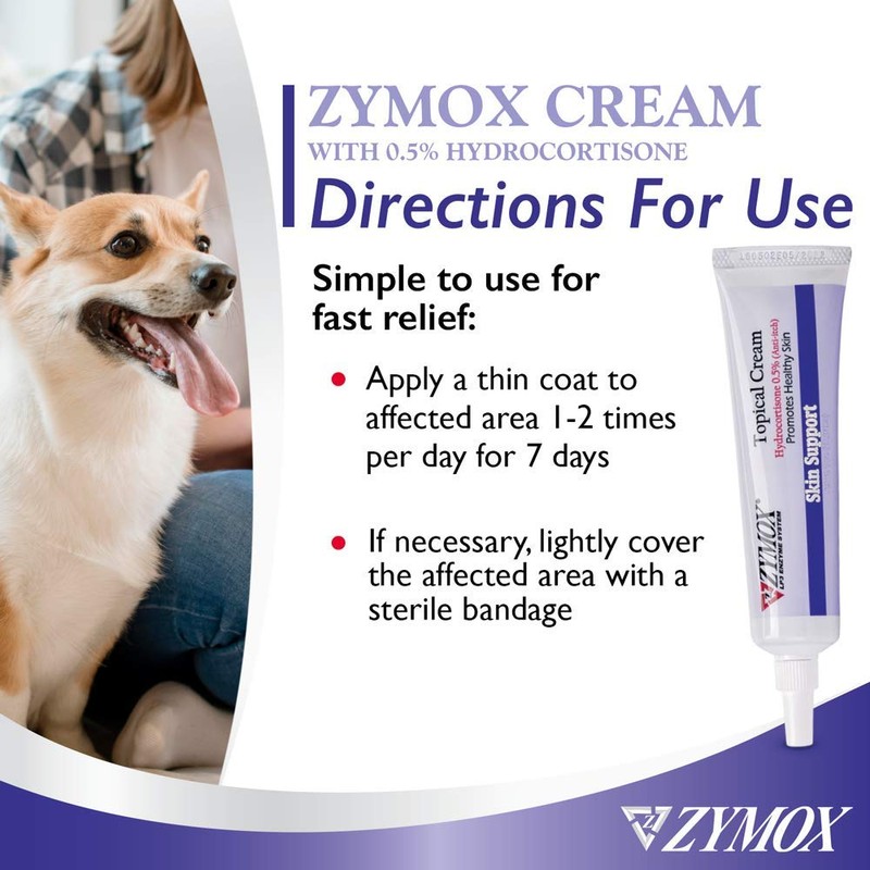 Zymox Topical Cream with 0.5% Hydrocortisone for Dogs and Cats,