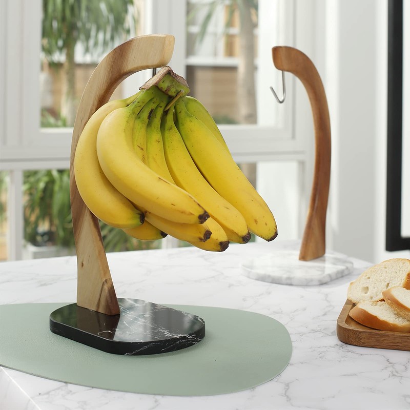 everous Banana Hanger black Marble Base,Modern Banana Holder Tree Stand