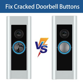 Doorbell Button Replacement, Doorbell Pro Buttons Replacement, Come with 4Pack Buttons / 2Pack Screws, Video Doorbell Buttons Compatible with Doorbell Pro Doorbell Elite, Repair Split Cracked Button