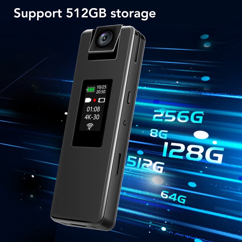 WiFi Body Camera 4K HD Motion Detection 1500mAh 180 Degree