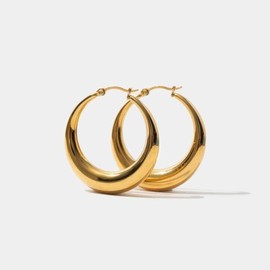 Rumi Gold Hoop Earrings - Size: Medium