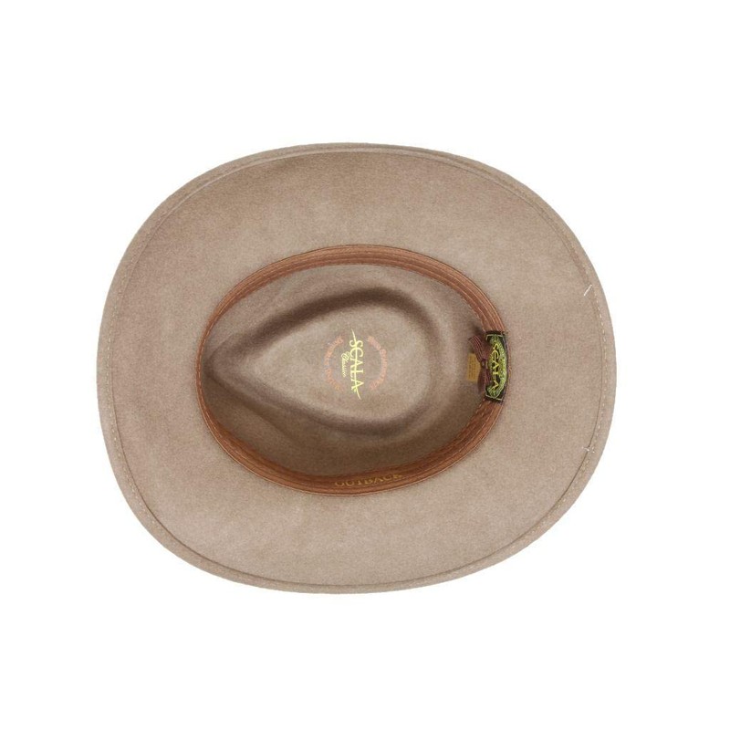Scala Classico Men's Crushable Felt Outback Hat Tan