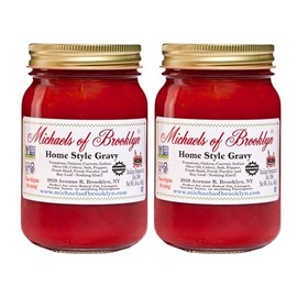 MICHAEL'S OF BROOKLYN Homestyle Gravy Tomato Sauce - Non-GMO, Gluten Free, Made with Italian Tomatoes, Fresh Basil, Garlic Onions, Olive Oil & Fresh Parsley Pasta Sauce - 16 oz (Pack of 2)