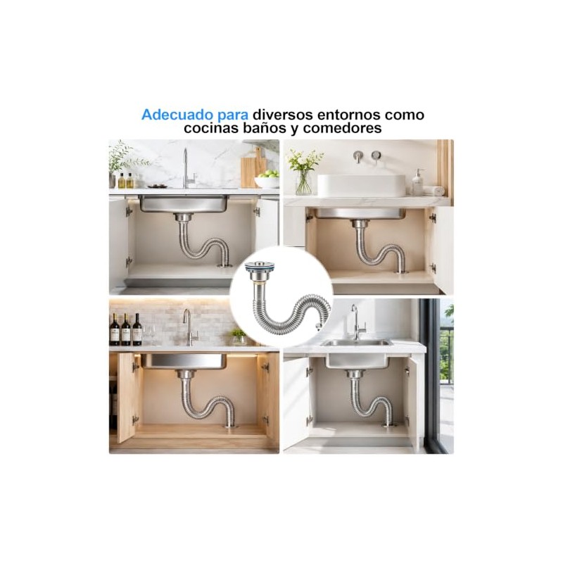 Kit de Desagüe para Lavabo de Baño Antiolor, con 110mm