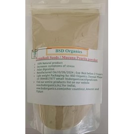 BSD Organics Mucuna pruriens/Black Kaunch/Poonaikali/Kapikachhu/Velvet Bean Powder - 100 Gm / 3.5 Oz