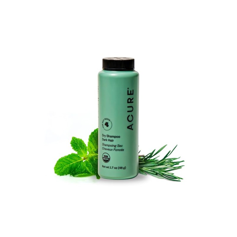 Acure | Shampoo seco en polvo para cabello castaño a