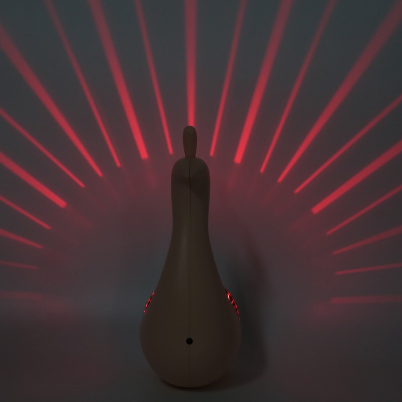 PeacockShaped Projection Lamp Decorative Light Touch Control ABS Nightlight Bedroom(Pink