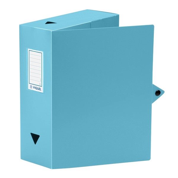 Viquel Class Doc Box File Polypropylene Spine 100 mm Blue Turquoise