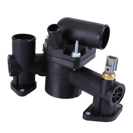 Thermostat Housing Assembly for Jaguar S-Type XJ8 XJR 2003 2004 2005 3.5L 4.2L 4.2T AJ-V8 Engine Coolant Thermostat Housing Kit with Thermostat AJ33 Replace AJ89485