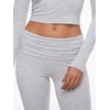 AnotherChill Women's 2 Piece Lounge Sets Fold-over Flare Pants Set