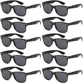 Got Shades Wholesale Bulk Unisex 80's Retro 100% UV Sunglasses for Adults - 10 Pack - w/Flex Hinges
