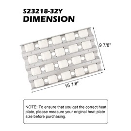 S23218-32Y Upgraded Grill Briquette Tray for Delta Heat 32 Inch Gas Grill, Stainless Steel Grill Replacement Part Heat Plate for DHBQ32G, DHBQ32R/S Series, Briquettes Tray with 20 Ceramic Briquettes