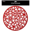 Theme Machine Christmas Tableware - 2 Pack Snowflake Placemats Red