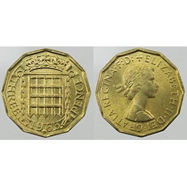 1963 British Uncirculated Threepence 3D Pre Decimal Coin