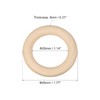 sourcing map 20Pcs 45mm(1.8-inch) Natural Wood Rings, 8mm Thick Smooth