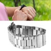 Smartwatch Strap Double Snap 3 Beaded Stainless Steel Replacement Wristband