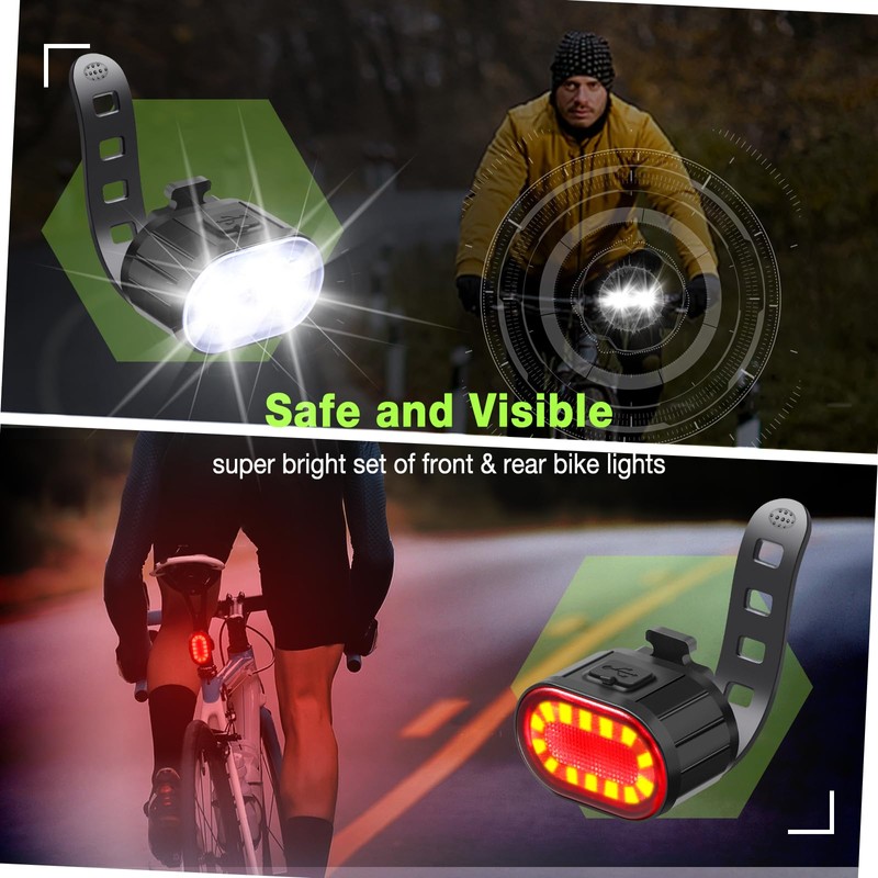 Oderra Luci Bicicletta LED USB Ricaricabile IPX5