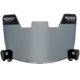 Bucwild Sports Tinted Smoke Football Visor for Youth Kids - Adults Helmet Cool Smoked Tint Color W/Stickers & Clips Easy to Install to Facemask fit Speedflex F7 and Many More
