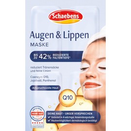 Schaebens Eye & Lip Mask Reduces Wrinkles, Smooths and Tightens with Jojoba Oil, Q10 and Panthenol for All Skin Types (Packaging May Vary) Pack 4 x 1.5 ml