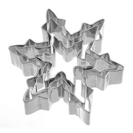 Neustanlo Snowflake Cookie Cutter Ice Crystal Set of 3 Stainless Steel
