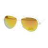 Plastic Aviator Sunglasses Clear Frame Orange Mirror Lens